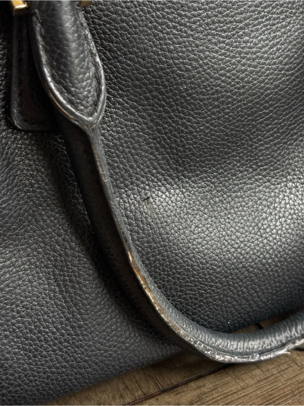 Michael Kors Black Pebbled Leather Satchel Crossbody Bag Gold Hardware
